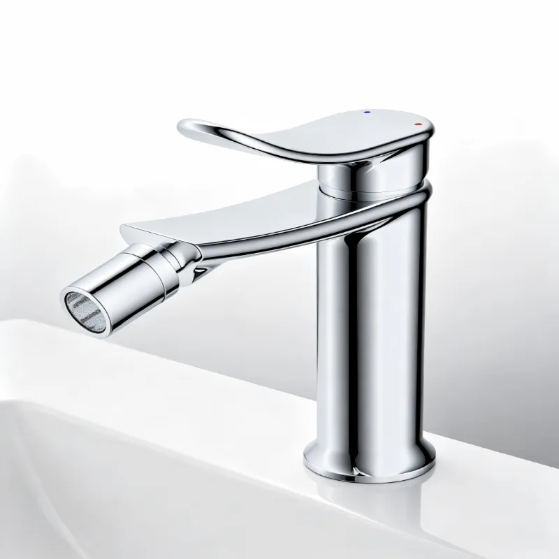 Robinet de lavabo pivotant en laiton chromé