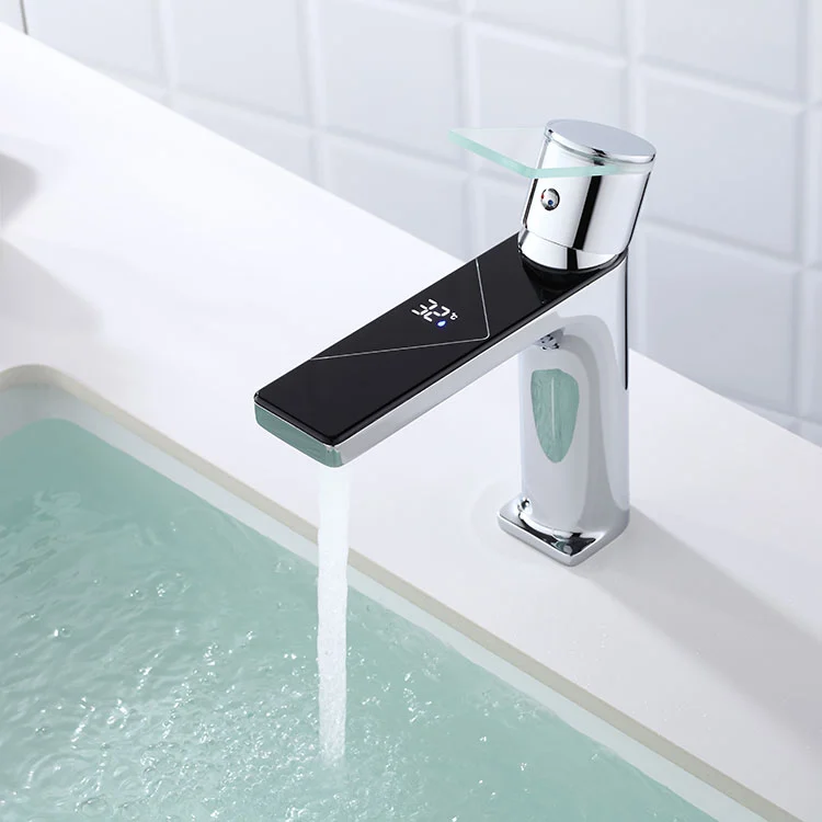 Robinet de bassin d'affichage intelligent en laiton