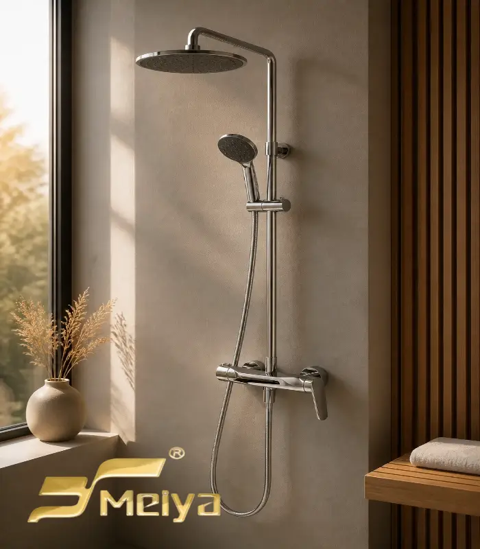 Ensemble de douche à effet de pluie chromé moderne