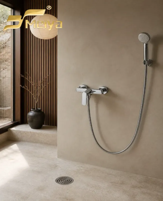 Mélangeur de baignoire mural en chrome poli de qualité supérieure