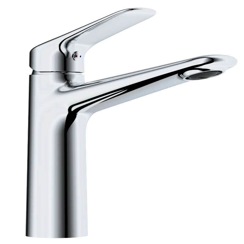 Robinet de lavabo en laiton chromé à poignée unique