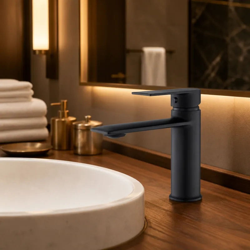 Robinet de lavabo à poignée unique en laiton massif